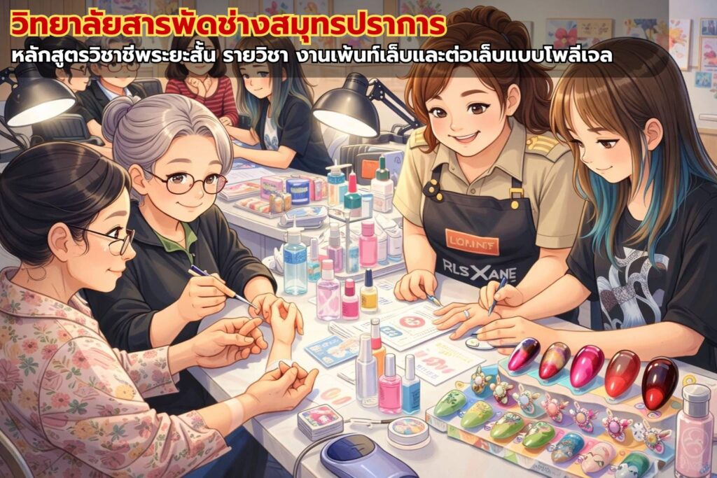 งานเพ้นท์เล็บและต่อเล็บแบบโพลีเจล